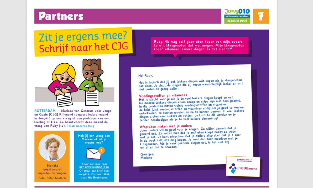 CJG rubriek uit de kinderkrant Jong010