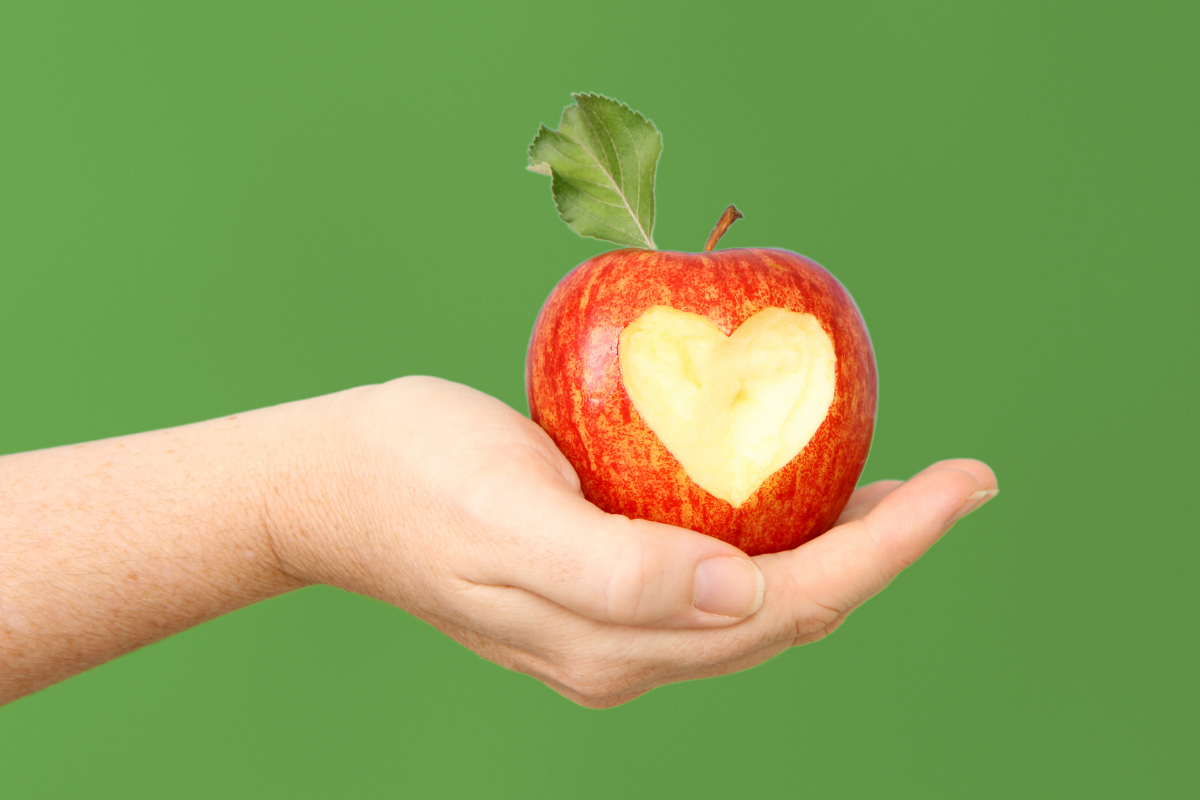 Foto van appel in hand