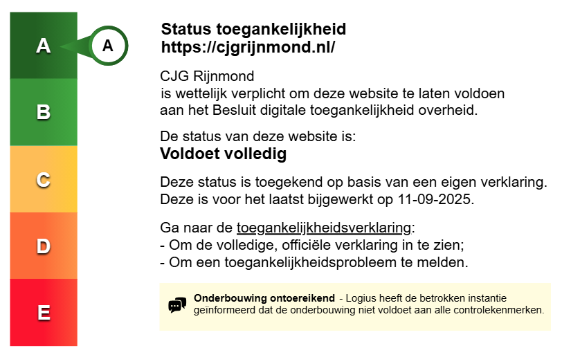 Toegankelijkheidsverklaring CJG Rijnmond