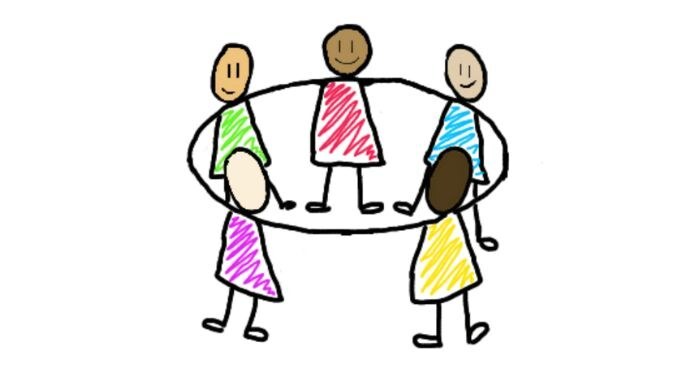 Illustratie van kinderen in een kring