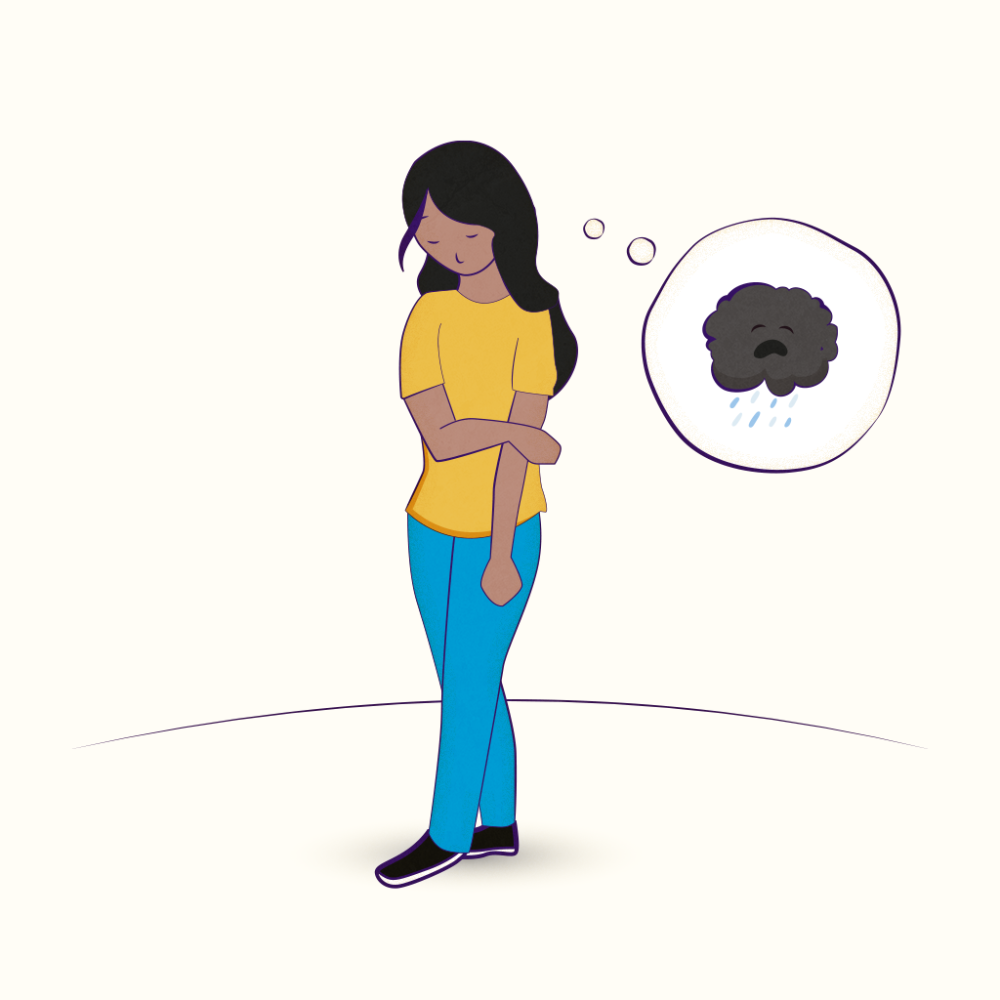 Illustratie van droevige tiener