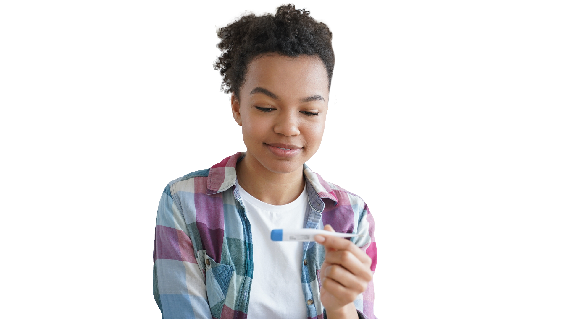 Tienermeisje met zwangerschapstest