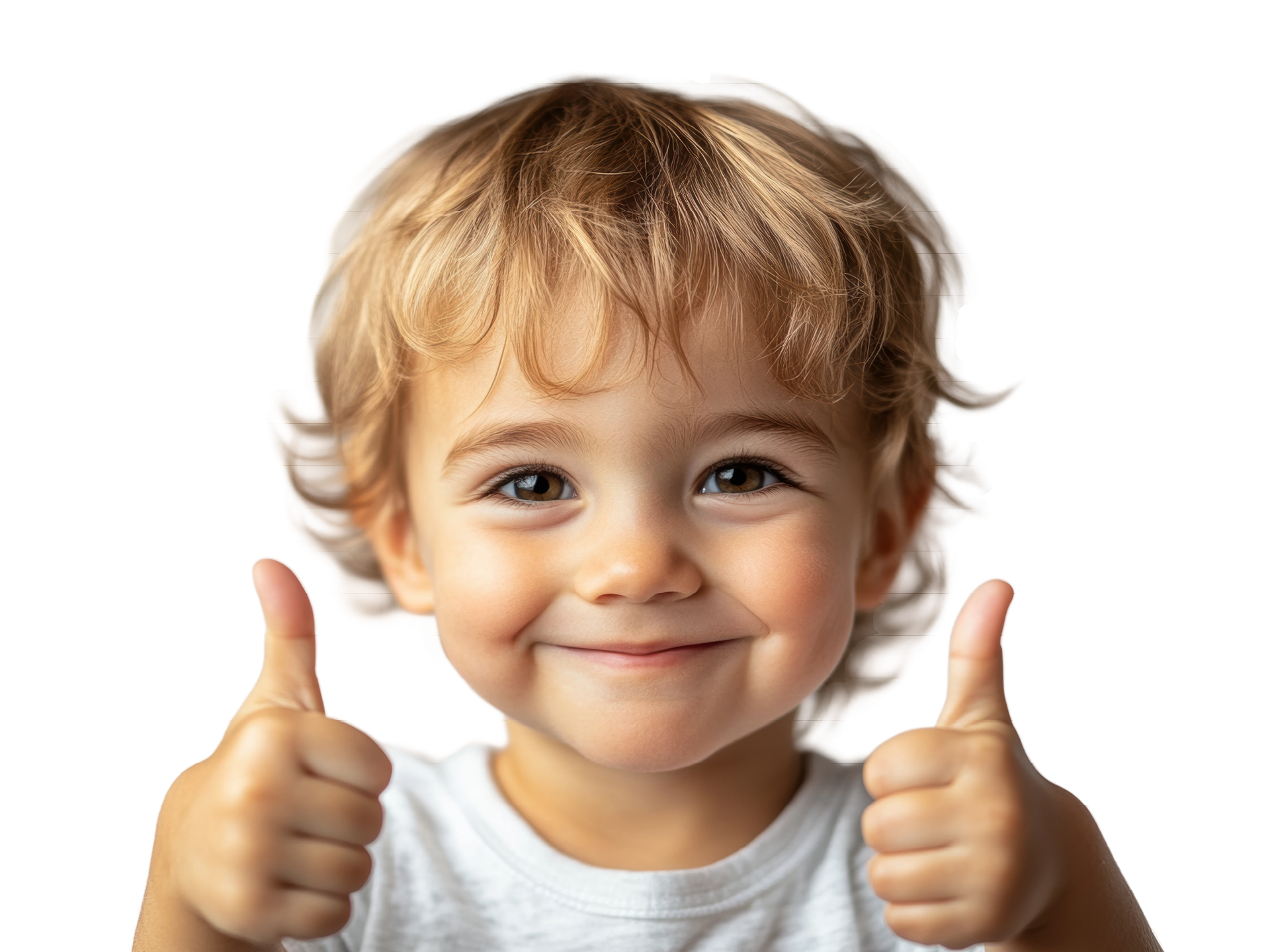 peuter die duimen opsteekt