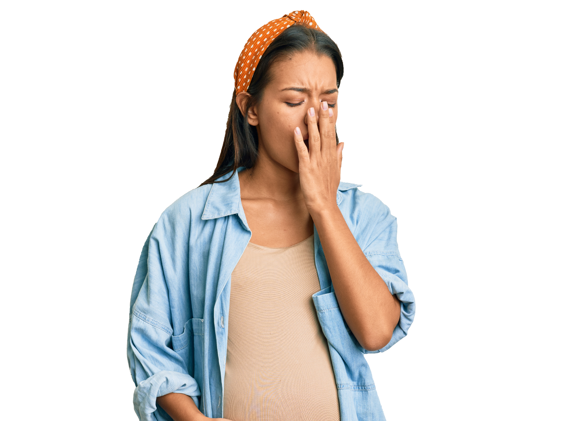 Zwangere vrouw gaapt