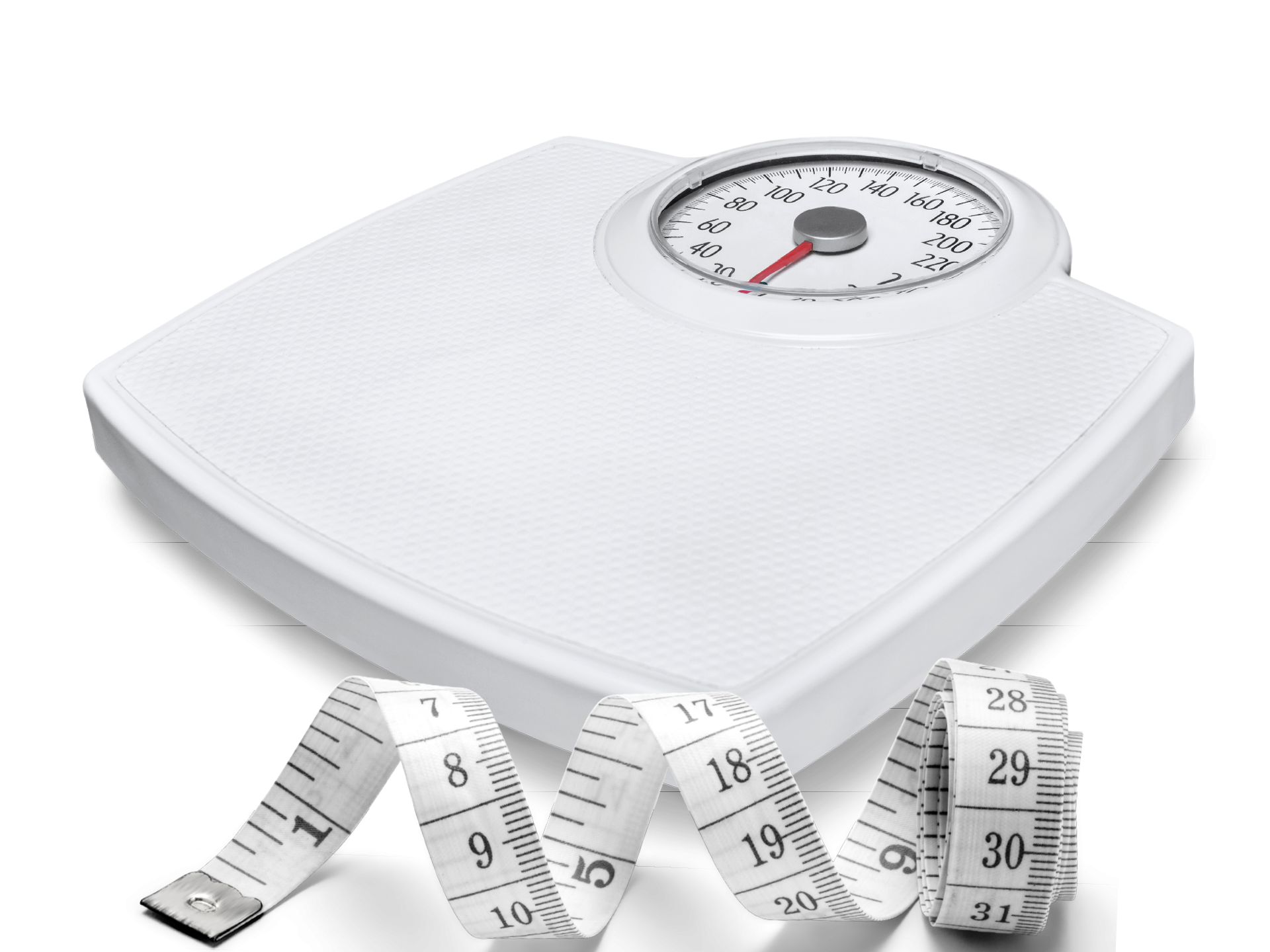 Weegschaal en meetlint