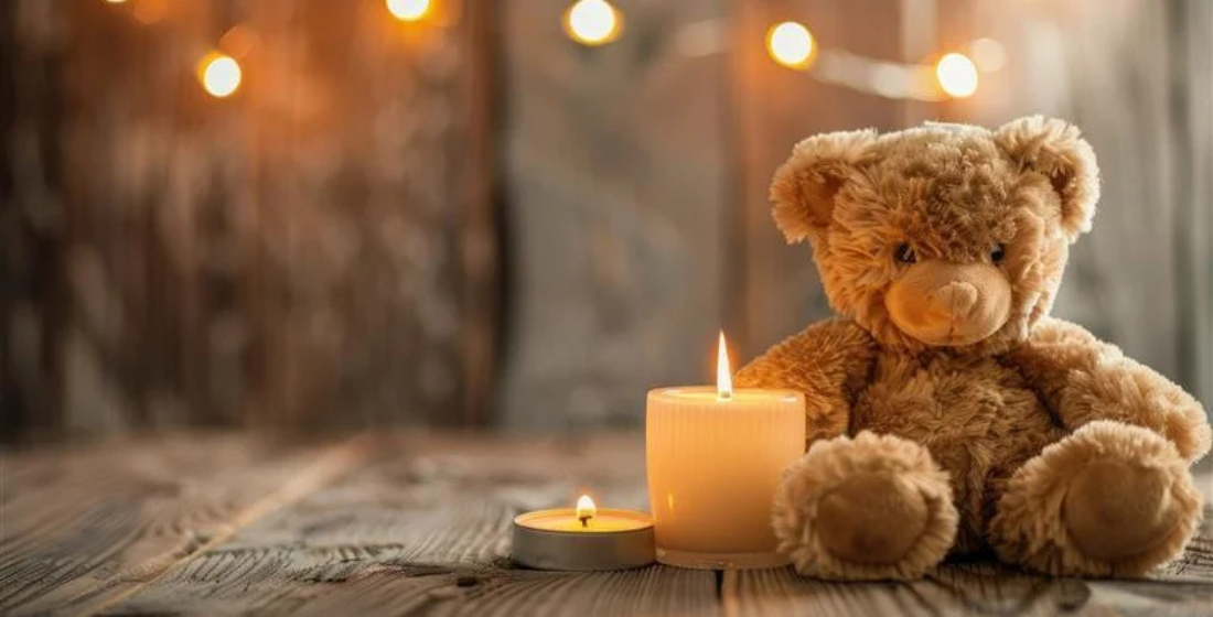 Teddybeer en een kaars