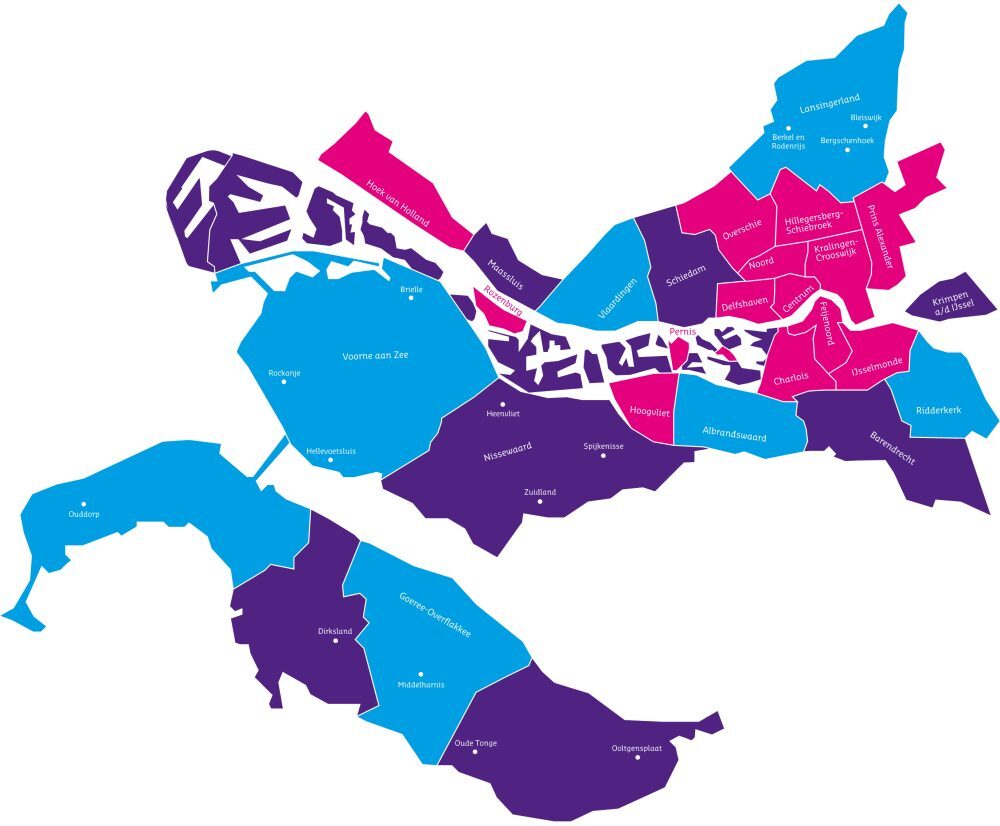 Werkgebied van CJG Rijnmond